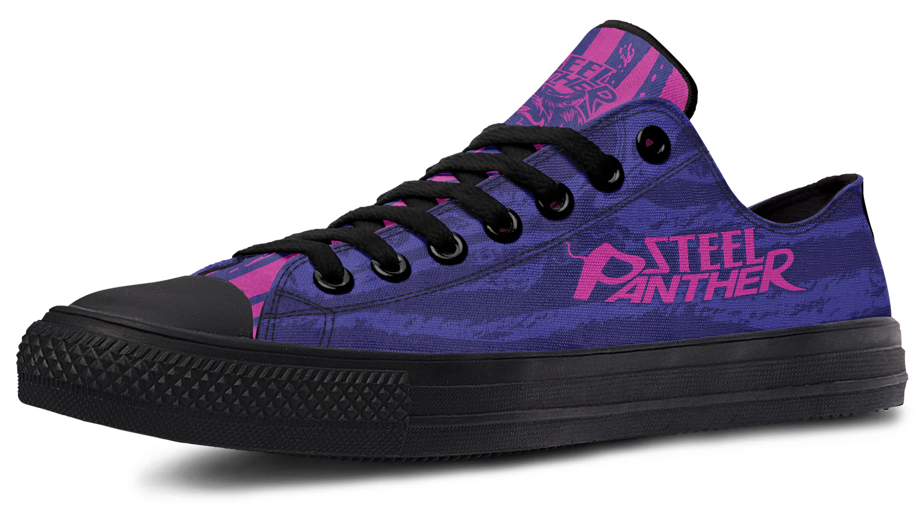 Low Top Pink Blue Tiger Pattern - Image 2
